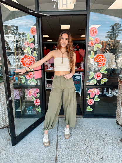 Basic Cropped Tube Top- Beige