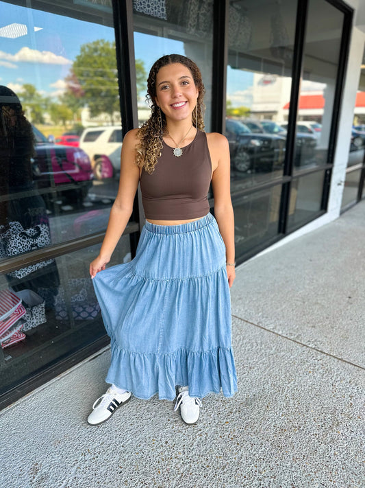 Denim Darlin’ Maxi Skirt