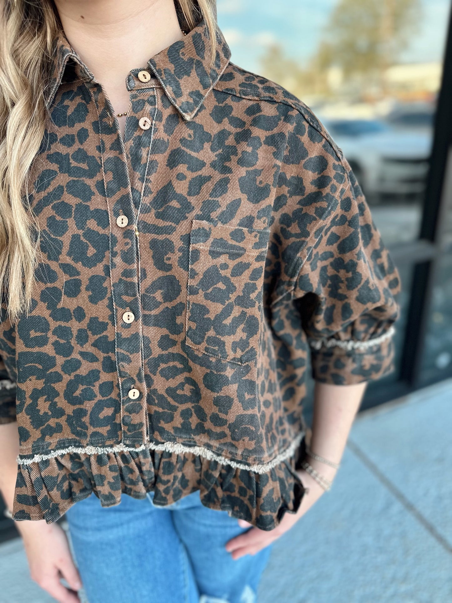 Leopard Getaway Top