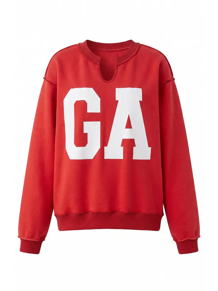 Georgia V neck - red