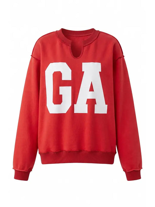 Georgia V neck - red