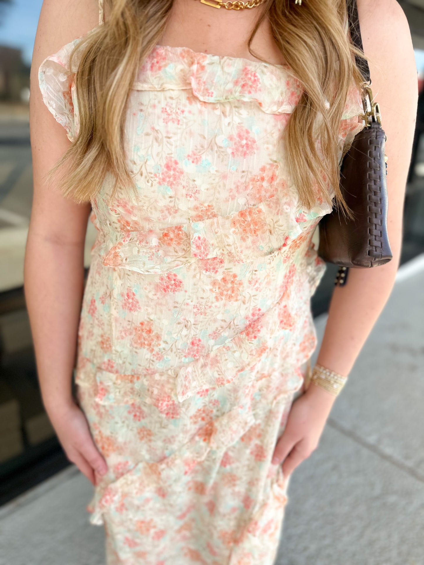 Parker Midi - Cream/Coral Floral
