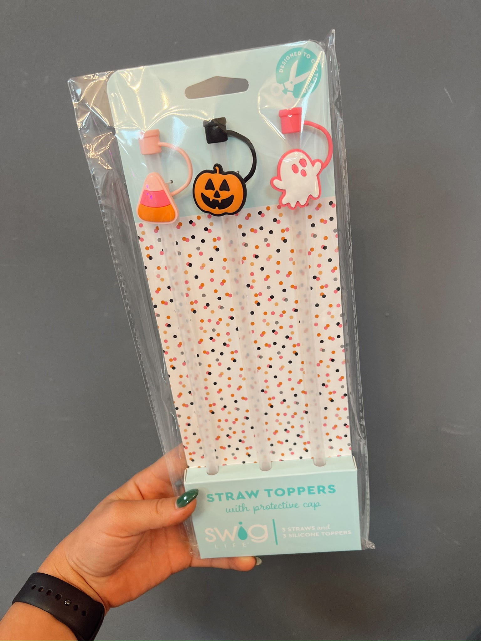 Swig Halloween Boo Straw Topper Set