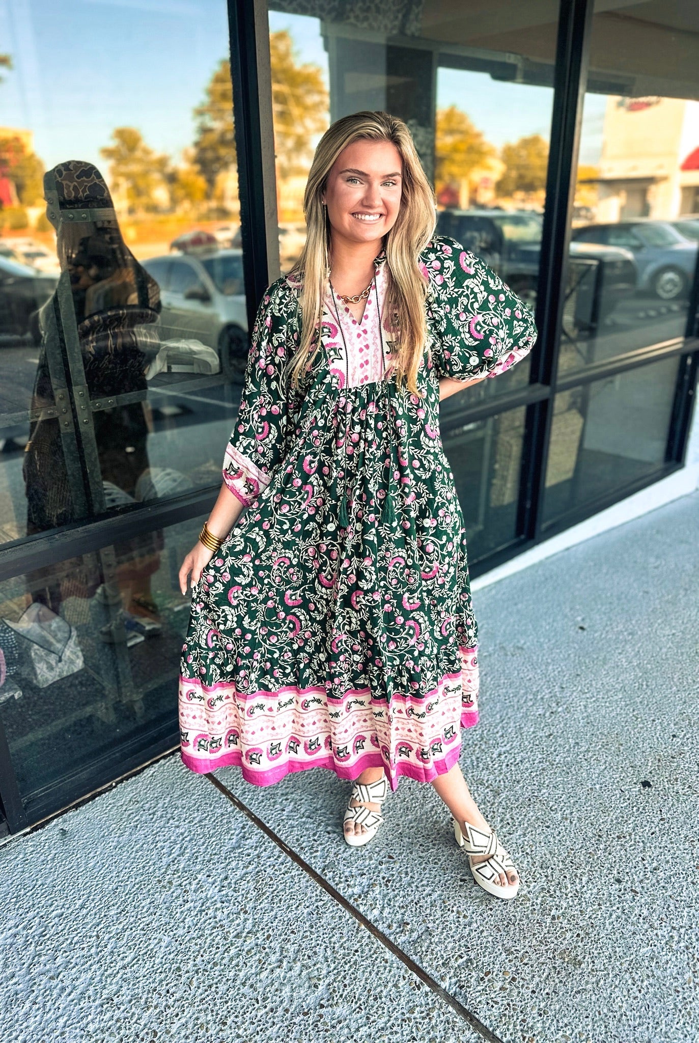 Fall Into Me Midi-Green Mix