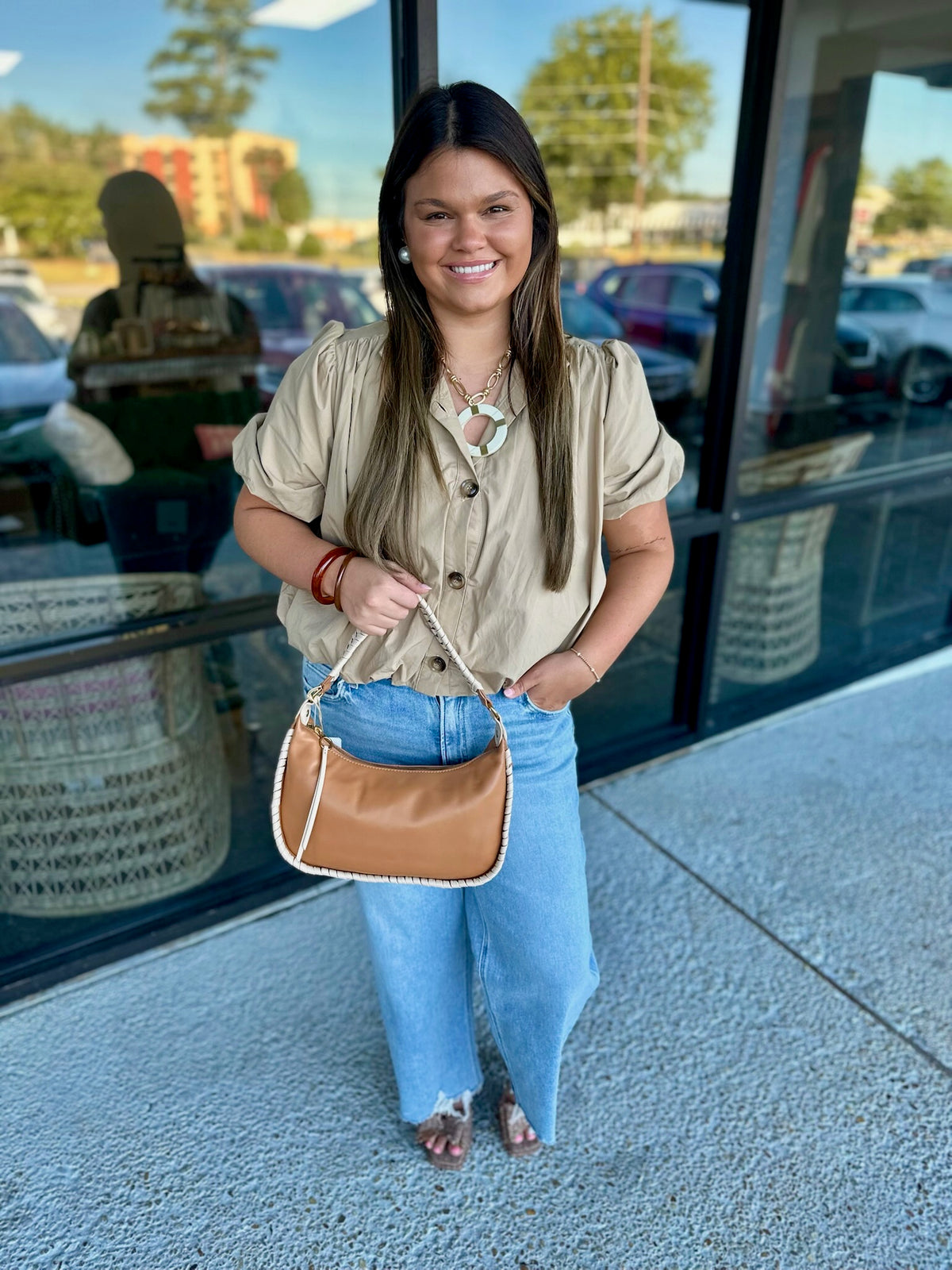 Aubrey Bubble Top - latte