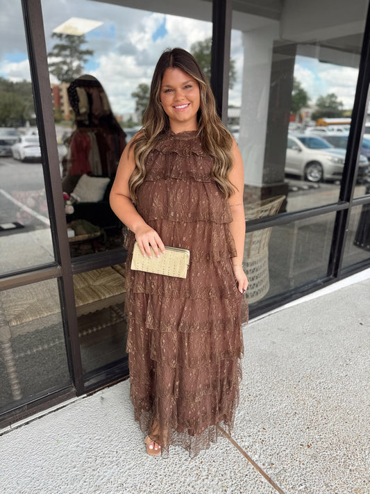 Ella Lace Maxi - brown