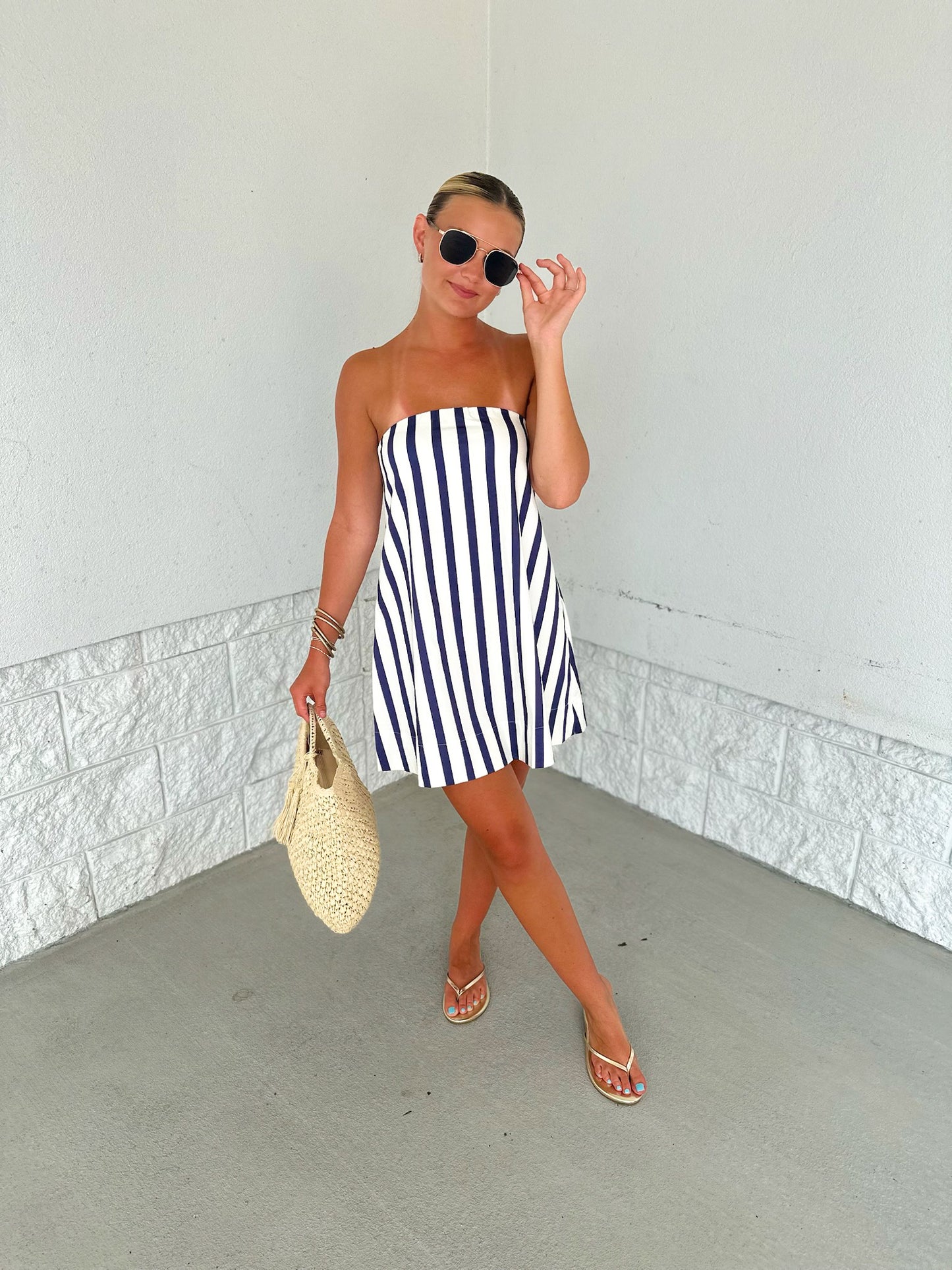 Rita Mini - white/navy