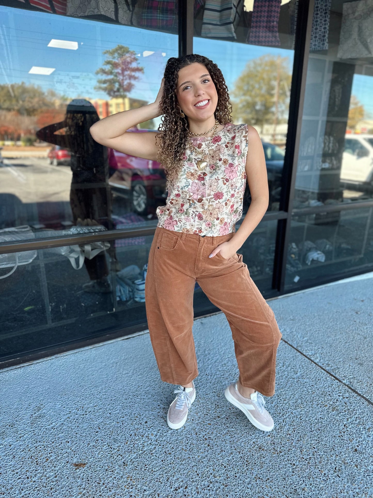 Floral Baby Top- Clay Rose