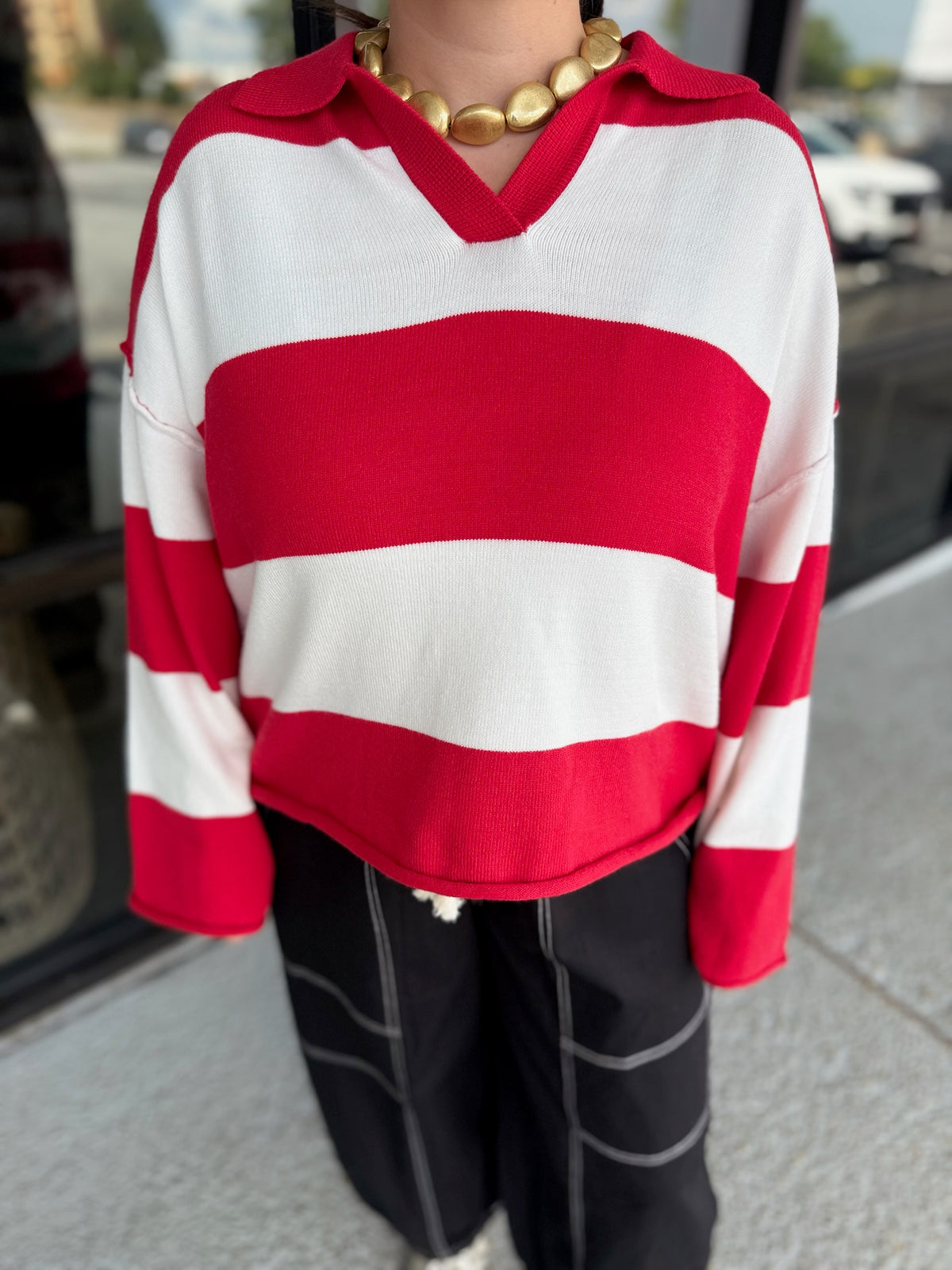 Rugby Baby Top - red mix