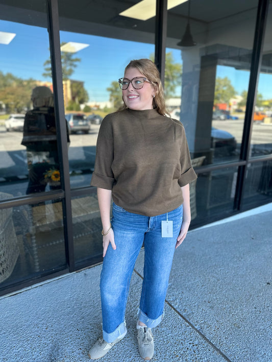 Out of Office Top- olive