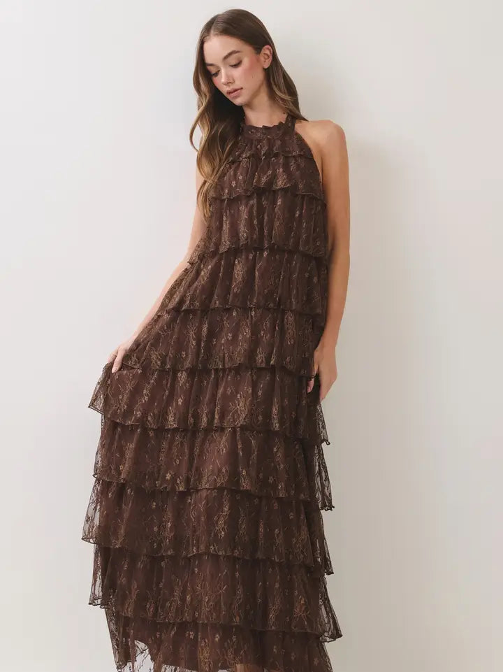Ella Lace Maxi - brown