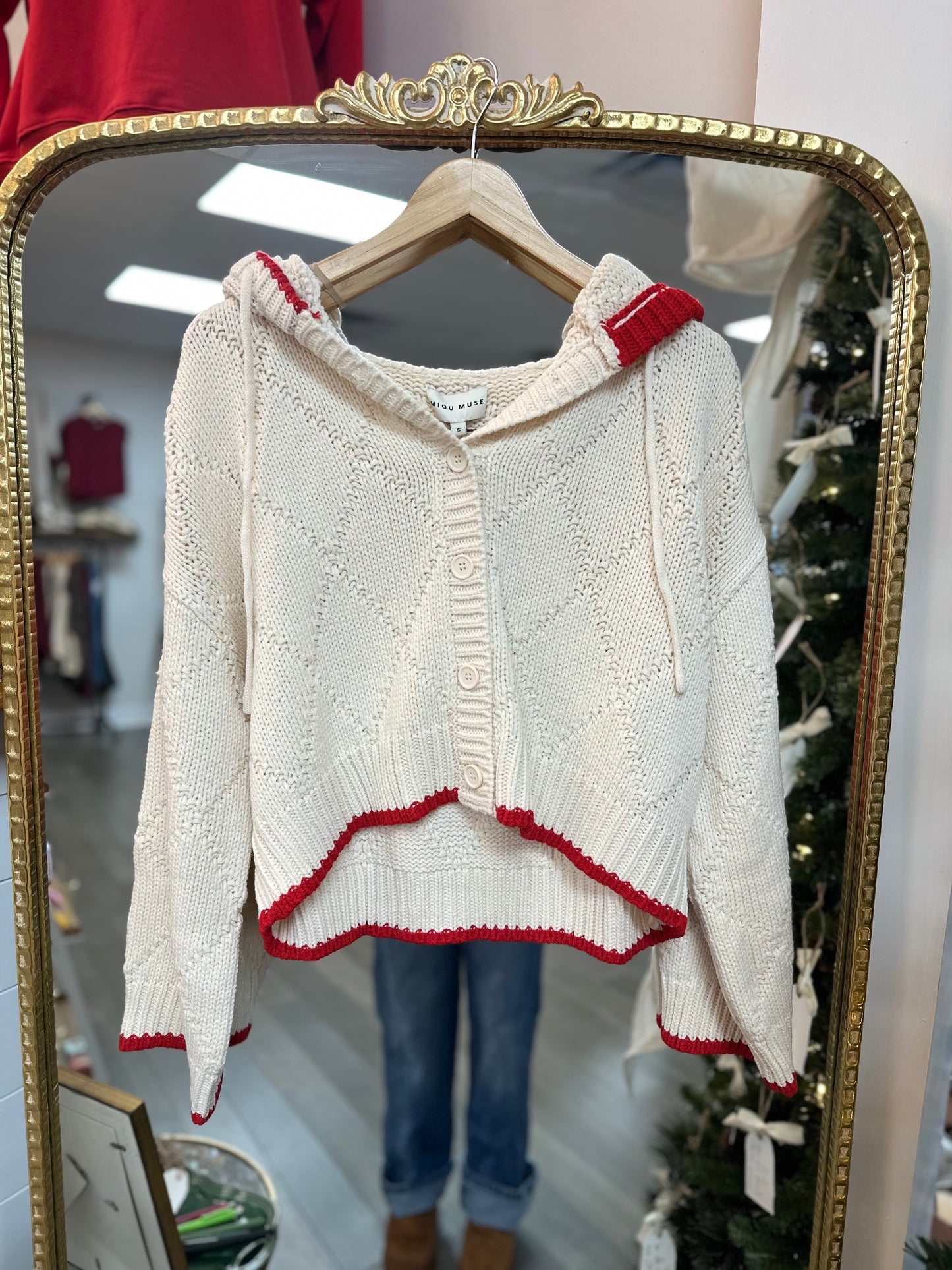 Woodham Jacket-Cream/Red