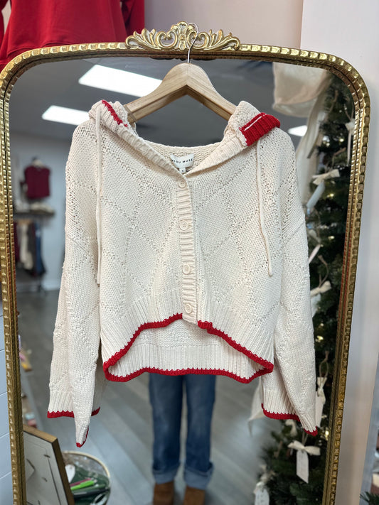 Woodham Jacket-Cream/Red