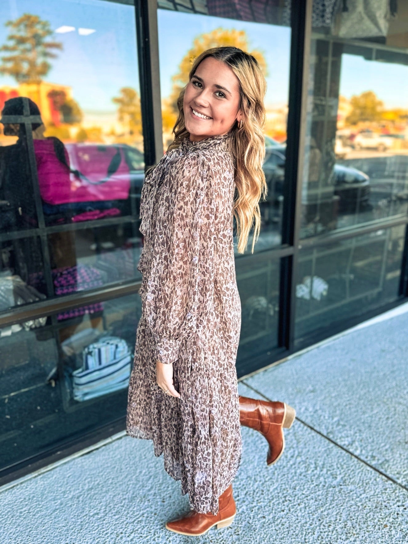 Make Me Midi-Brown Multi