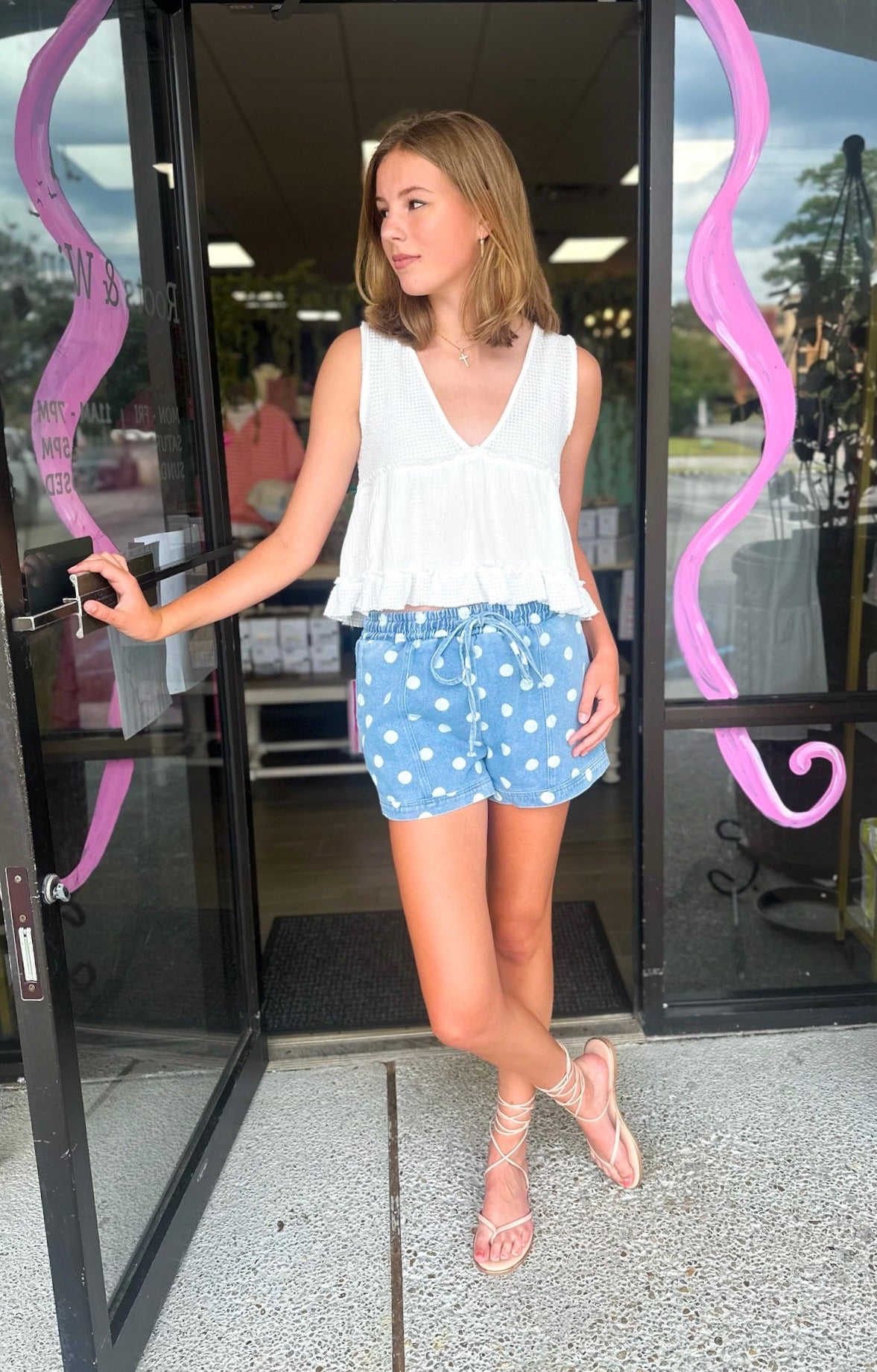 Polka Shorts - light denim