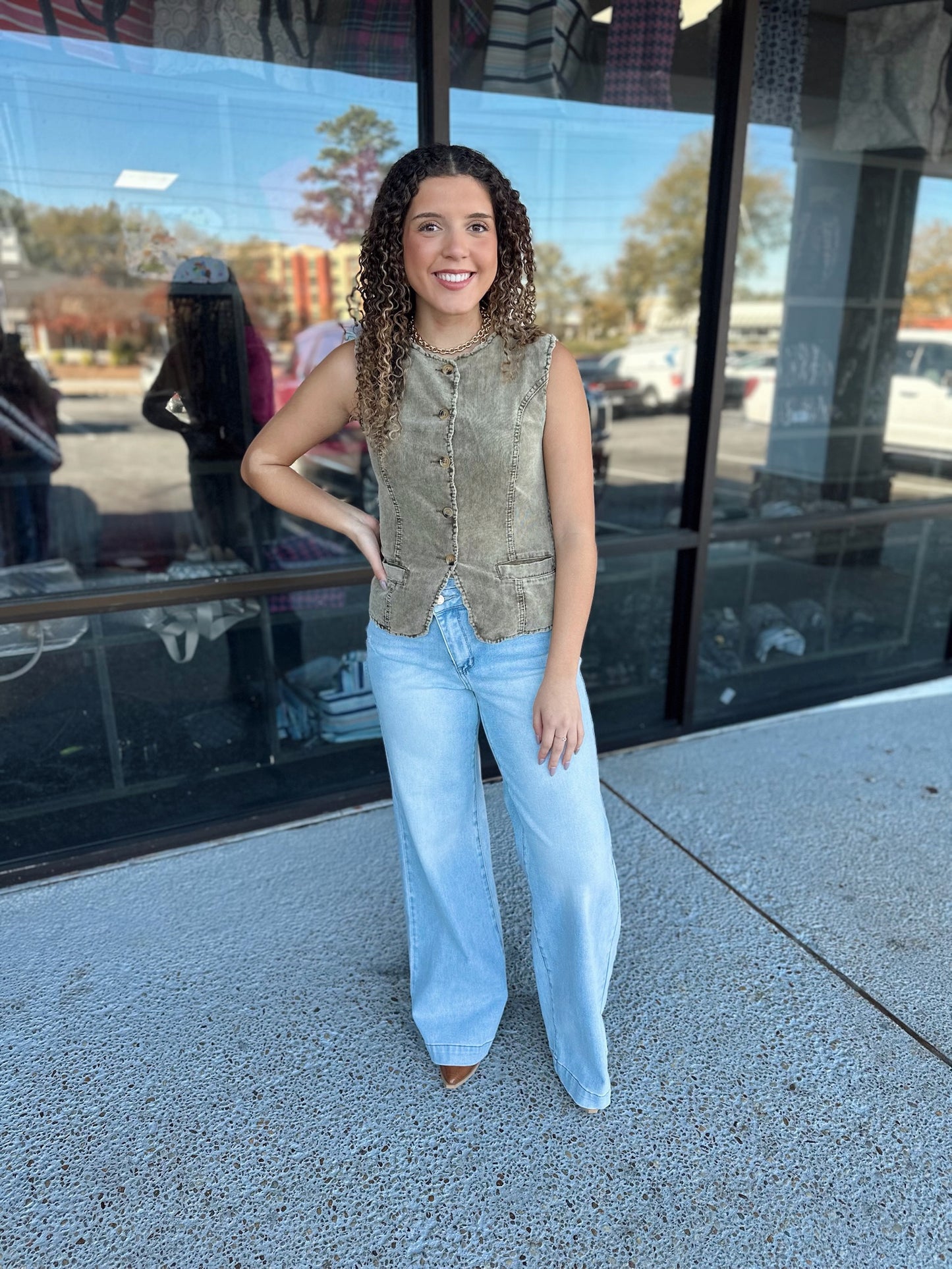 Talk To Me Top - Olive