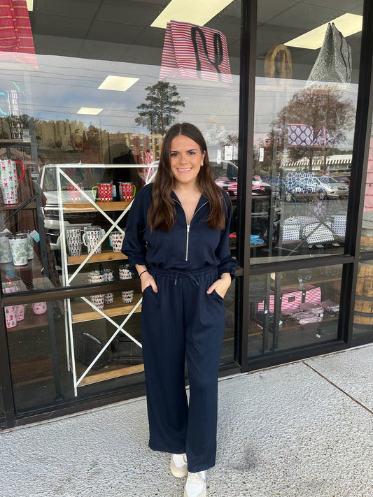 Wide Left Luxeknit Jumpsuit- Dusk