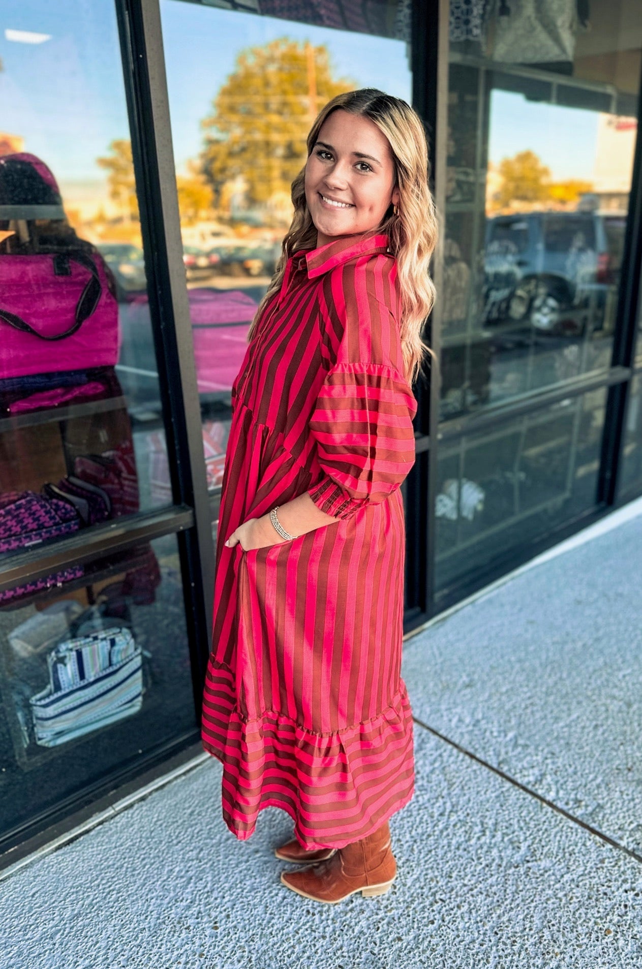 Striped Love Mini-Coral/Brown