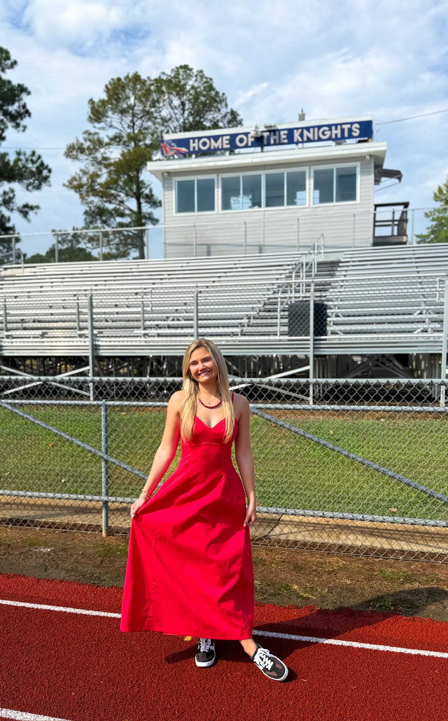 Sunday Stroll Dress- Red
