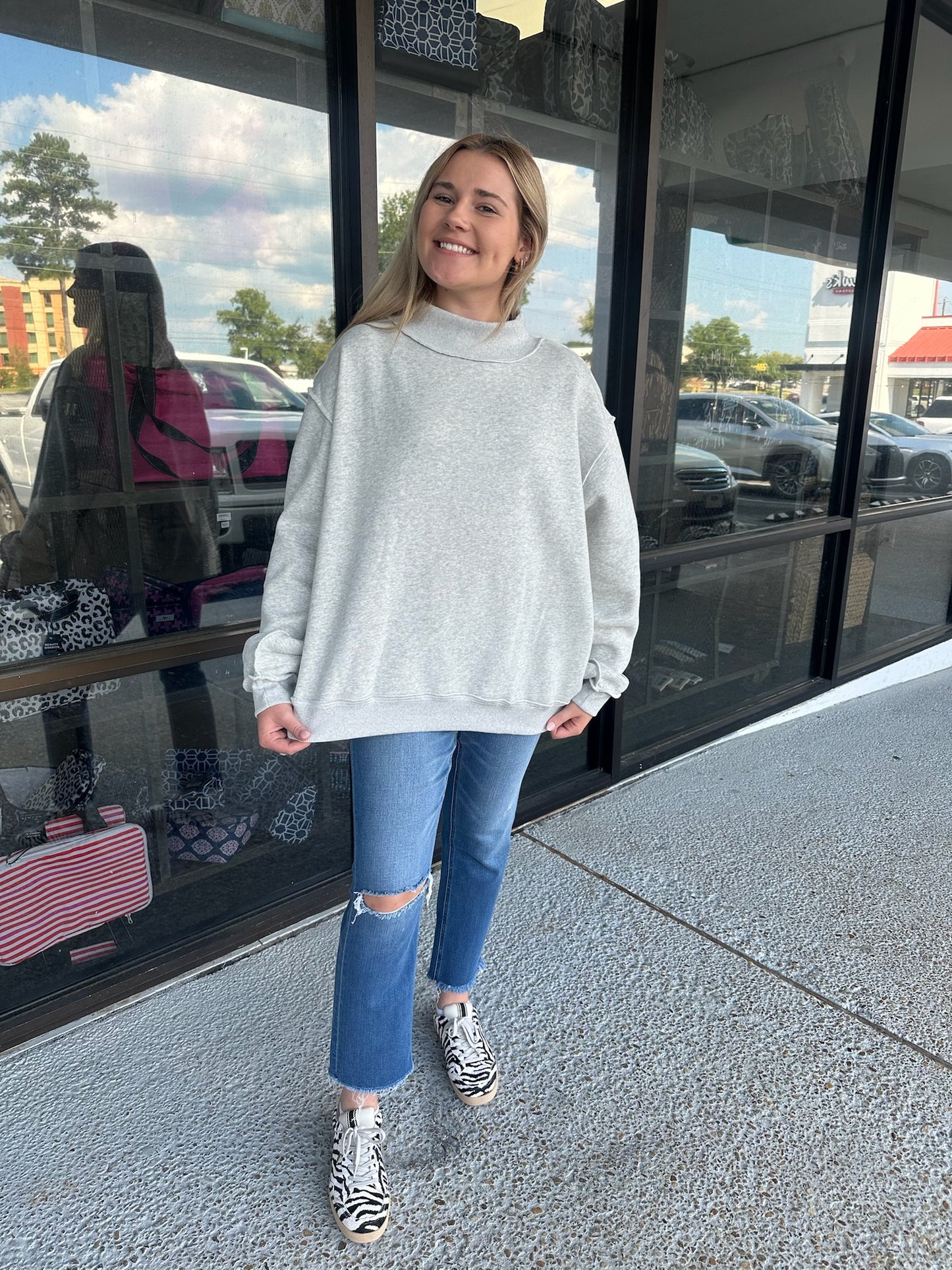 PLAIN Reversible Mockneck-Heather Grey