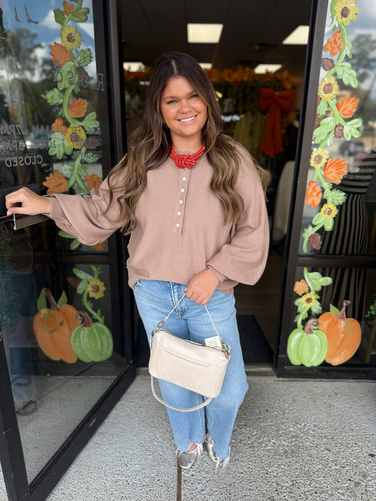 Henley Top - taupe