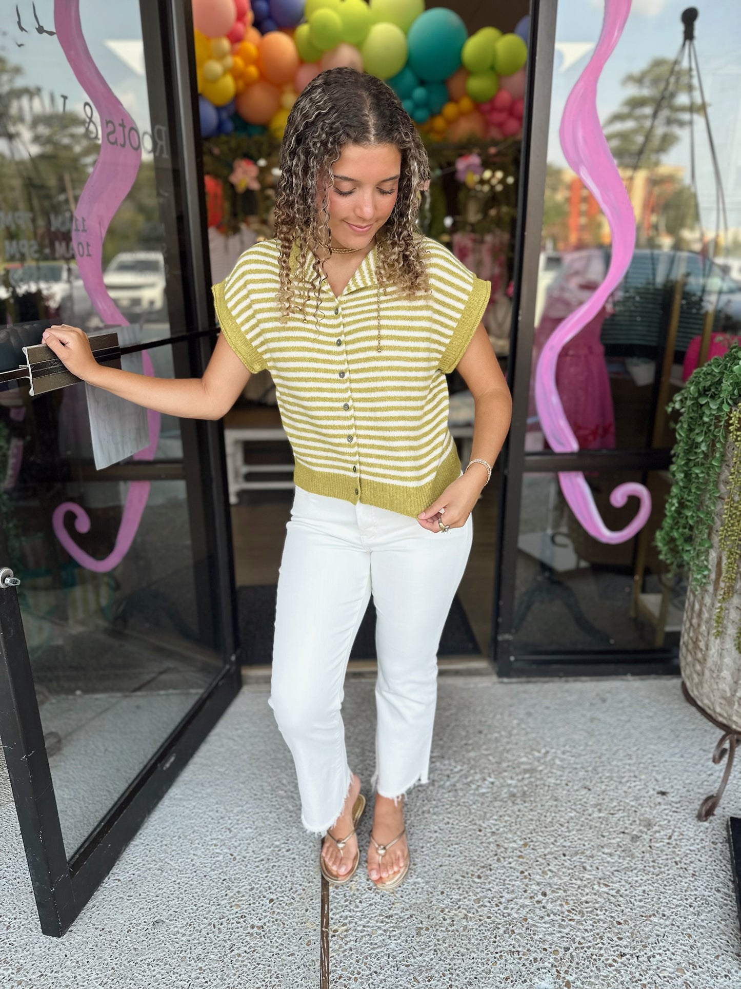 Jeri Top - martini olive