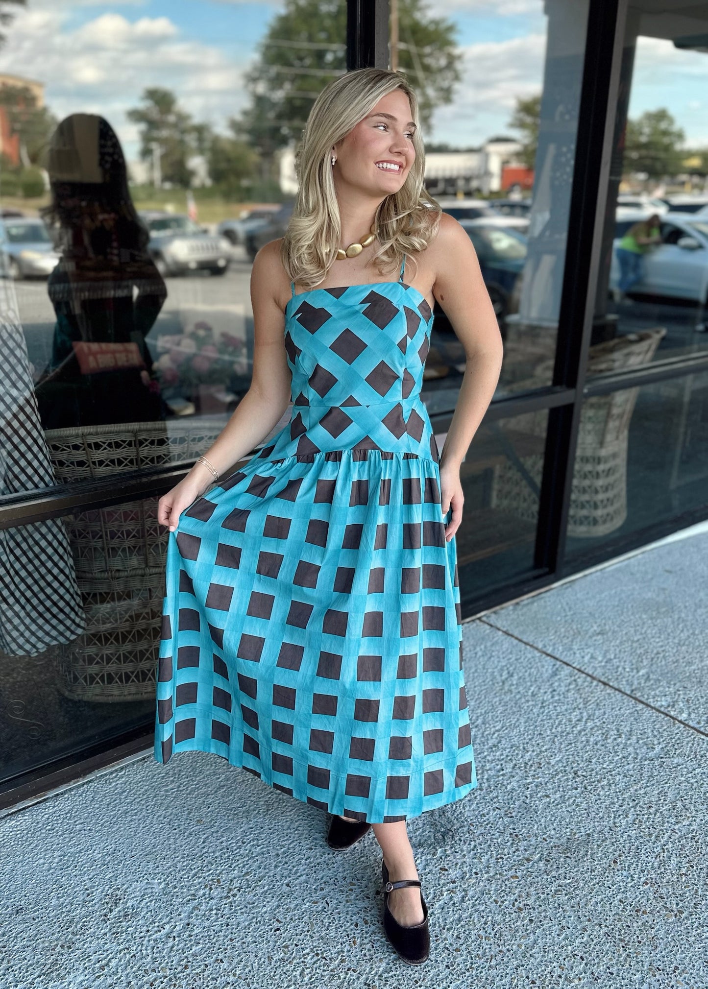 Plaid Babe Midi - blue