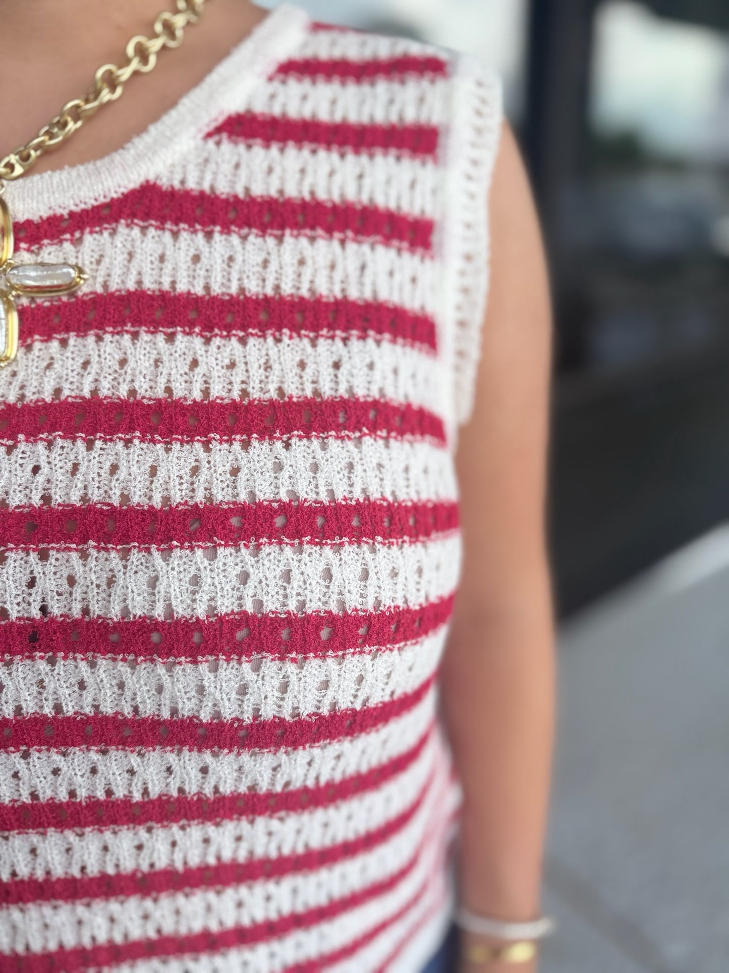 Ravi Striped Sleeveless Sweater