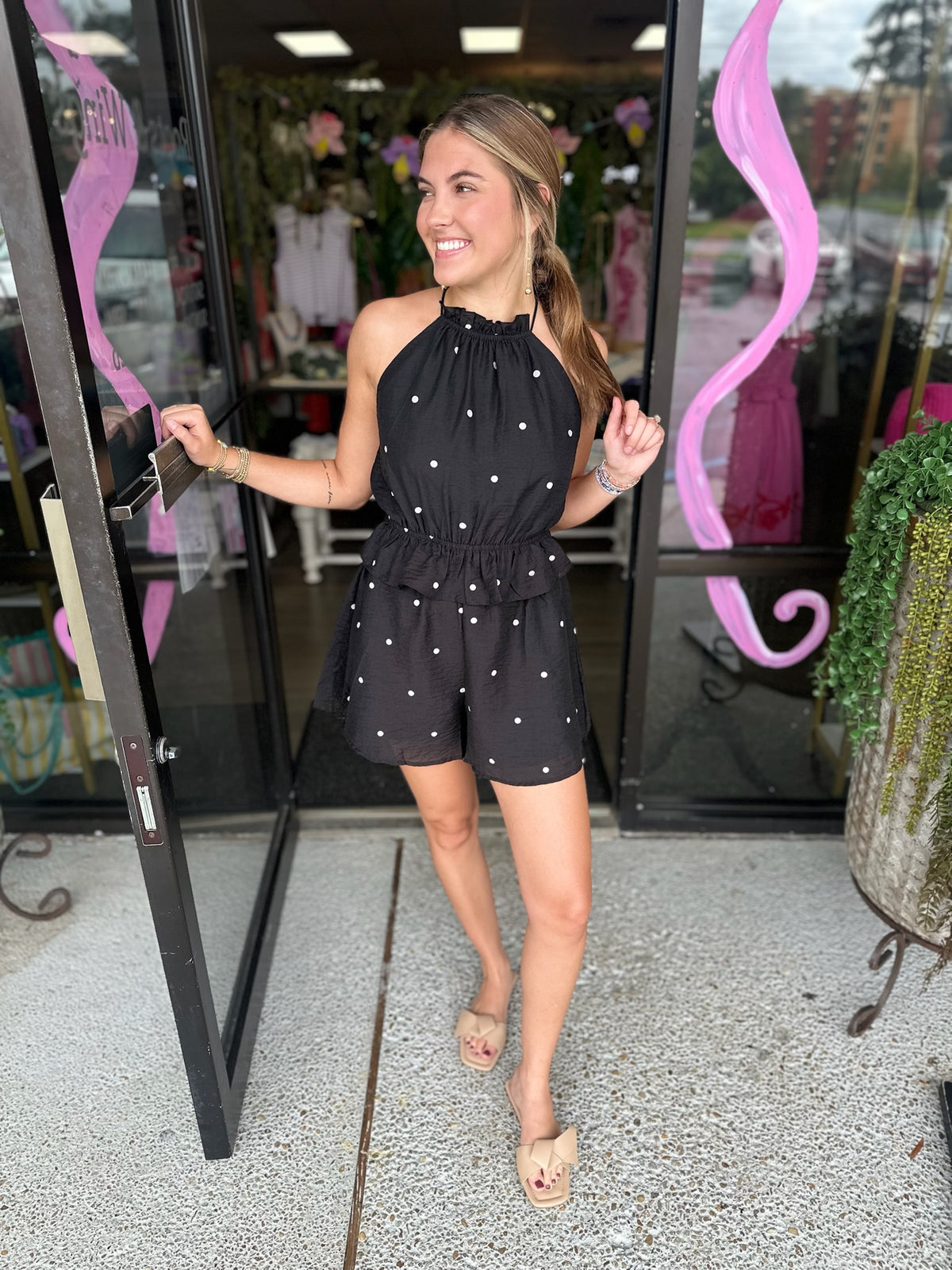 should be me romper - black