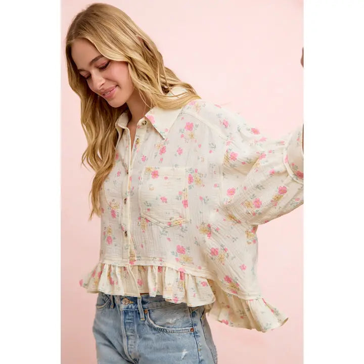 Lover Girl Top - floral pink