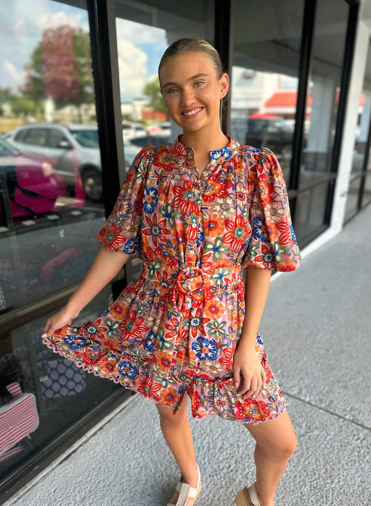 Jillian Dress - mauve multi
