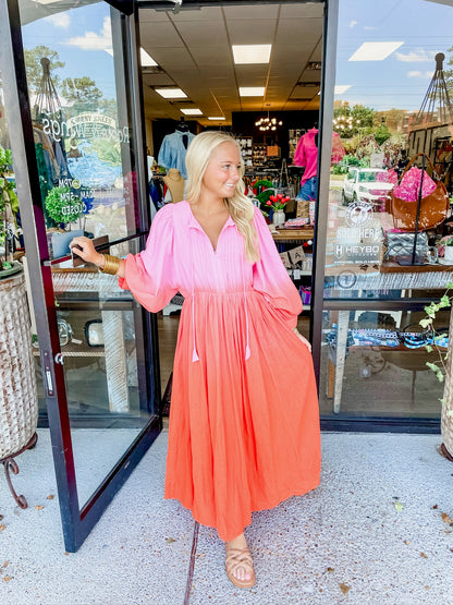 Dip Dyed Maxi - Pink/Orange Combo