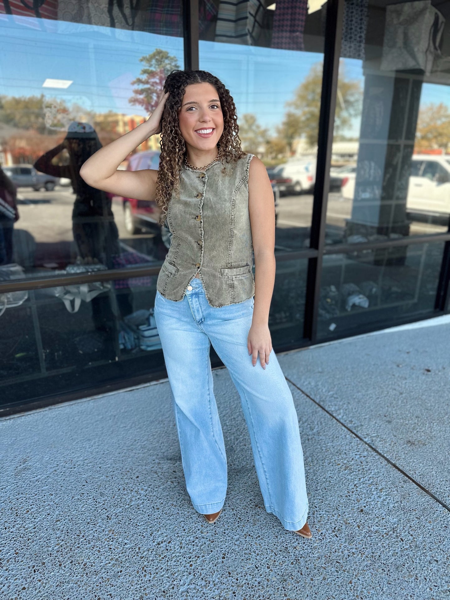 Talk To Me Top - Olive