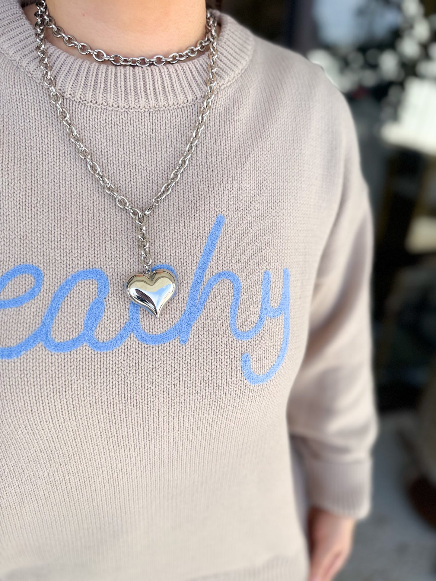 BEACHY Sweater - stone/coastal