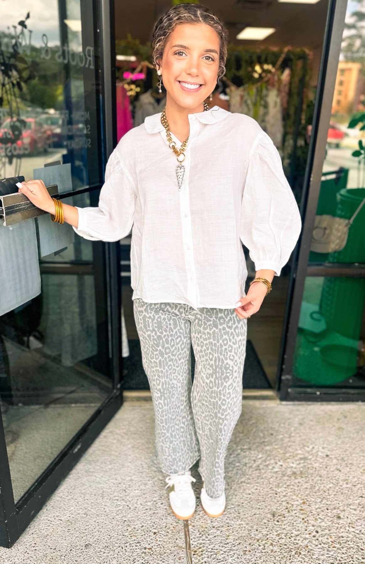 Grey Leopard Denim