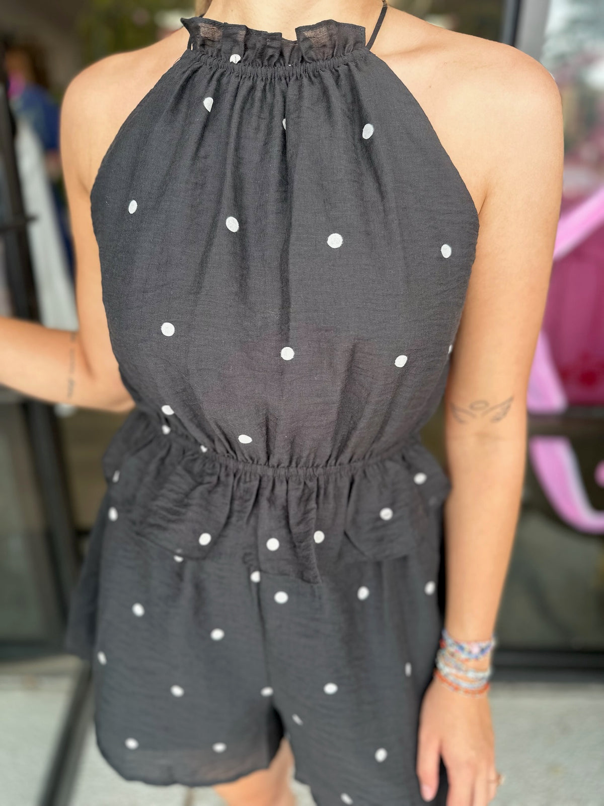should be me romper - black
