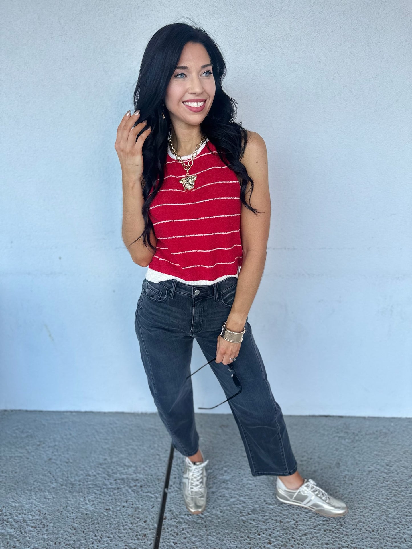 Stripe Tank - red