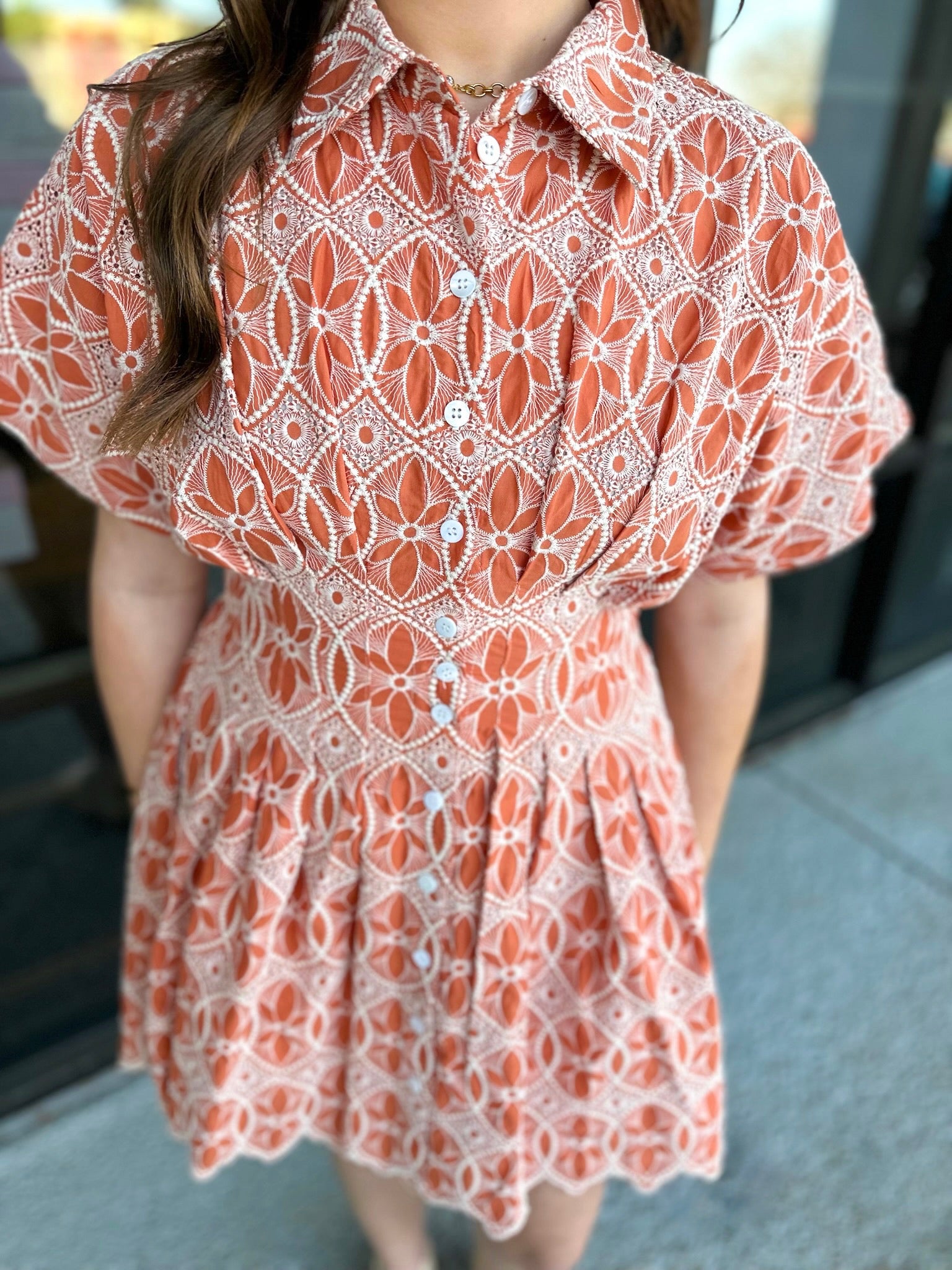 Scalloped Vacay Mini - clay