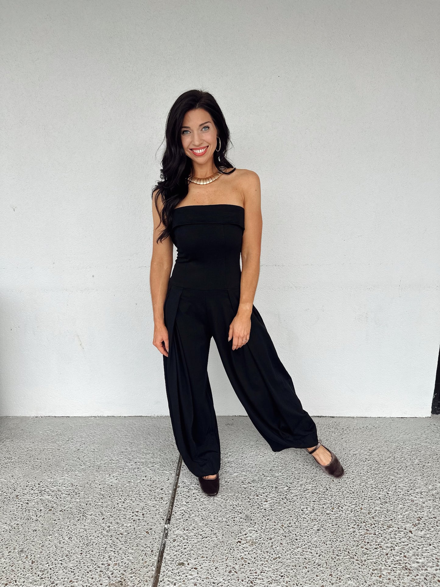 Casual Flair Jumpsuit - black