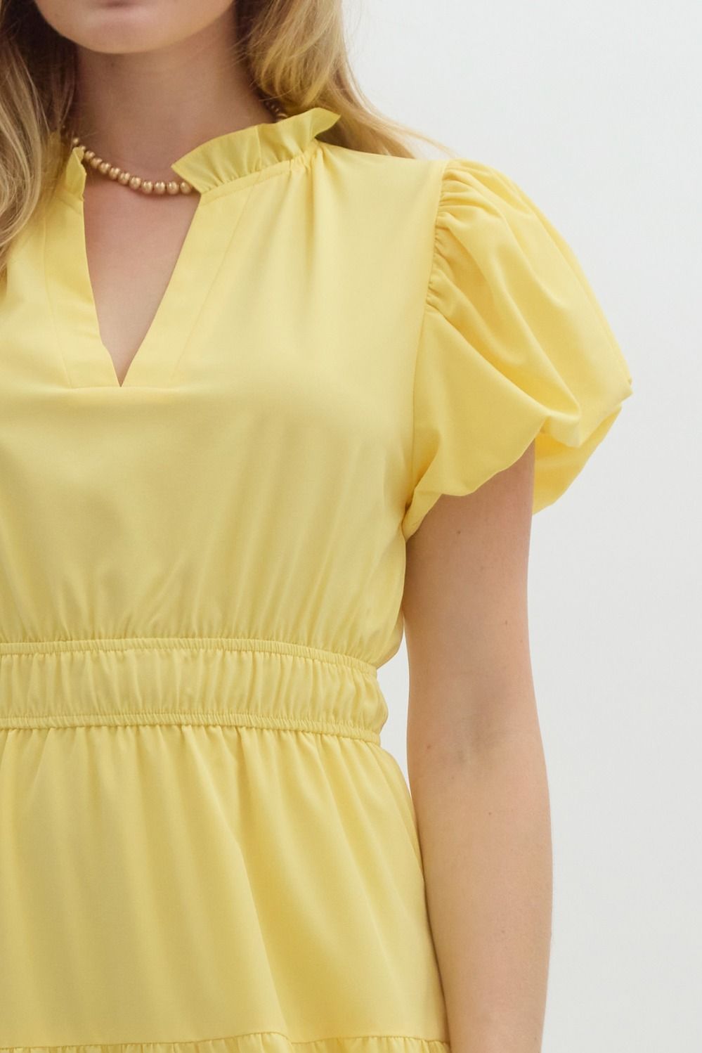 V-neck Tiered Midi