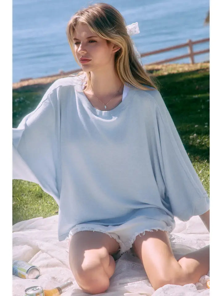 Hailey top- powder blue