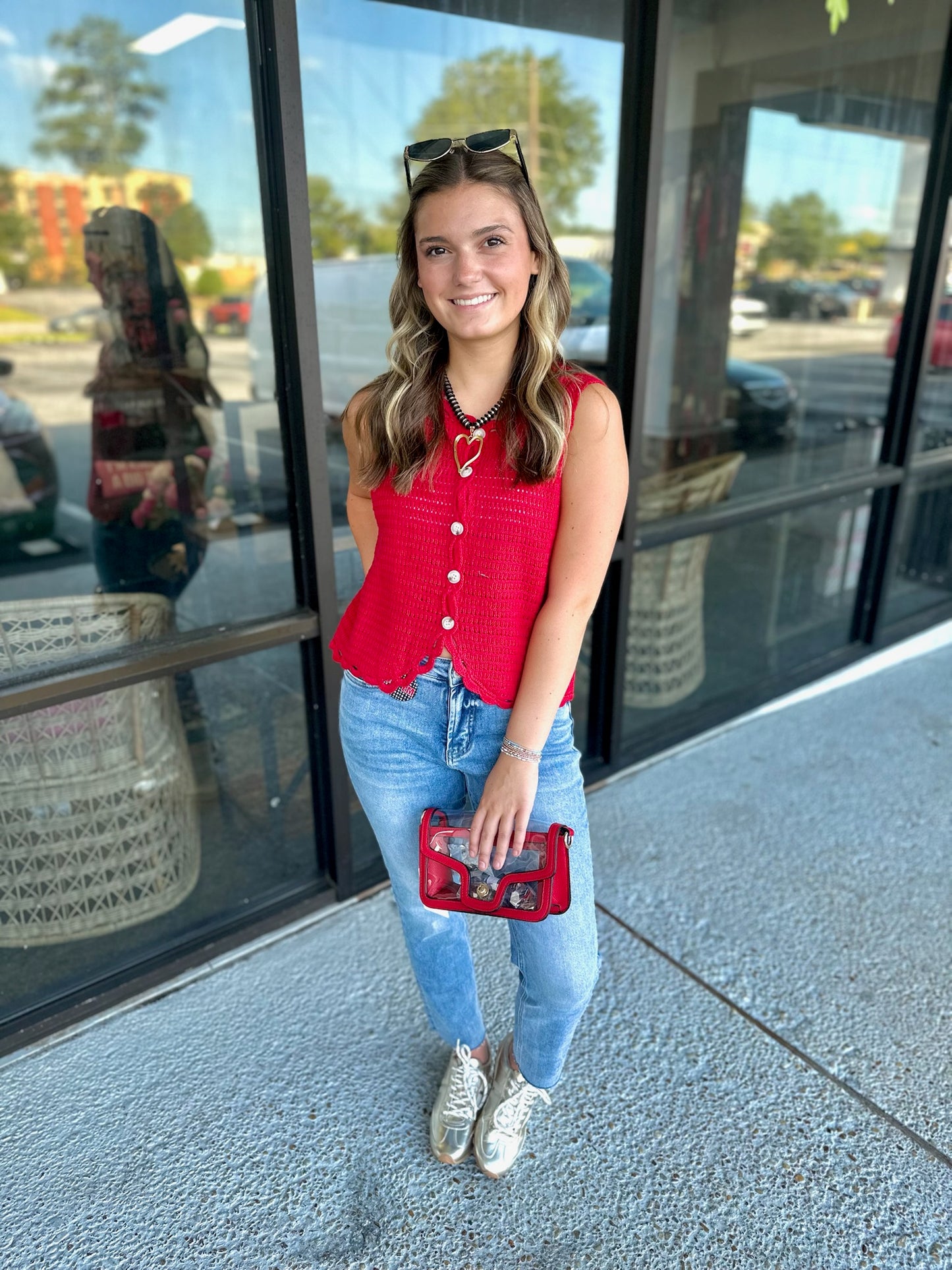Blindsided top - red