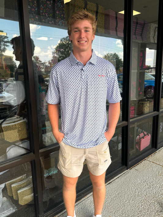 Auburn War Eagle Printed Performance Polo