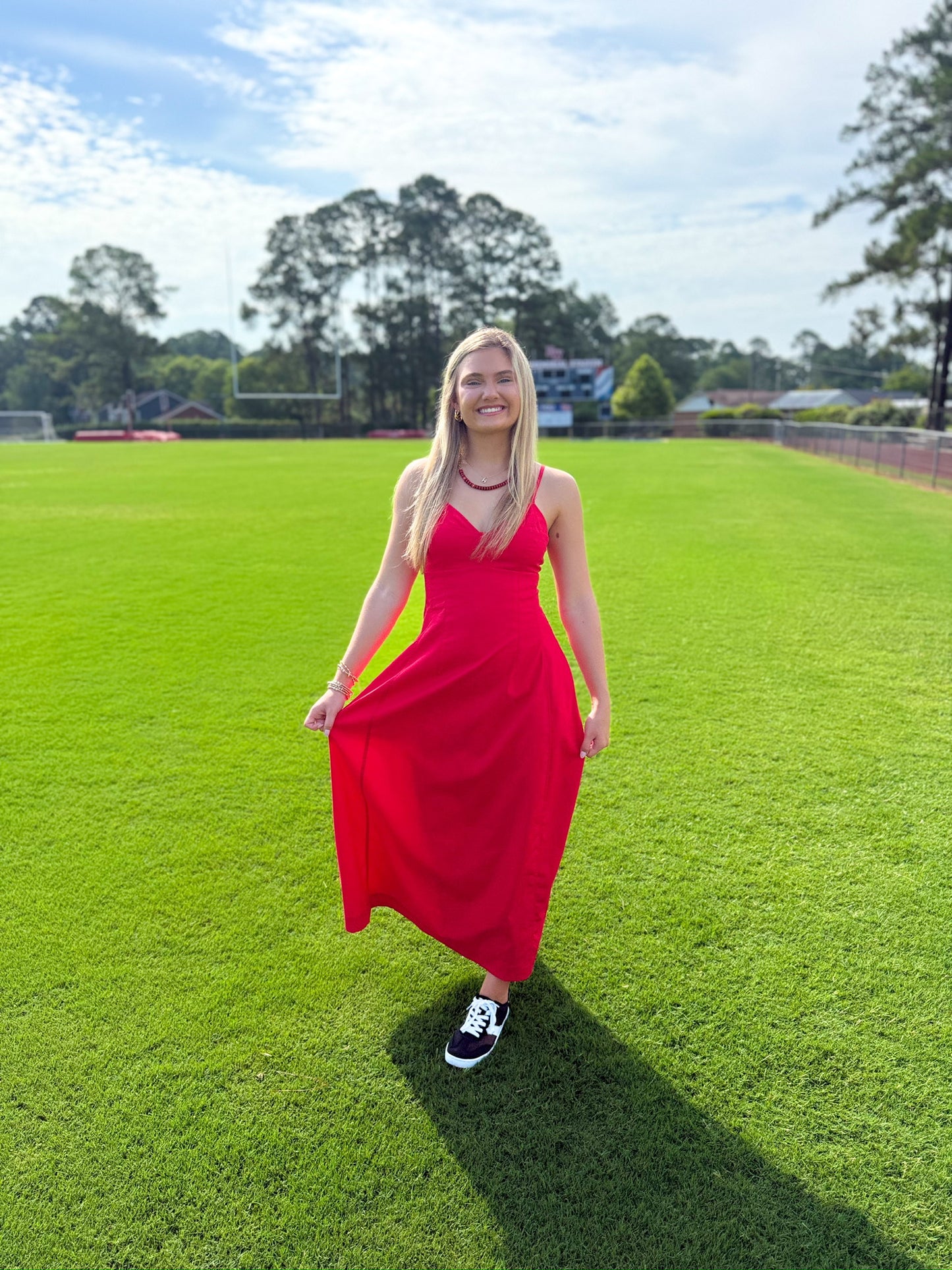 Sunday Stroll Dress- Red