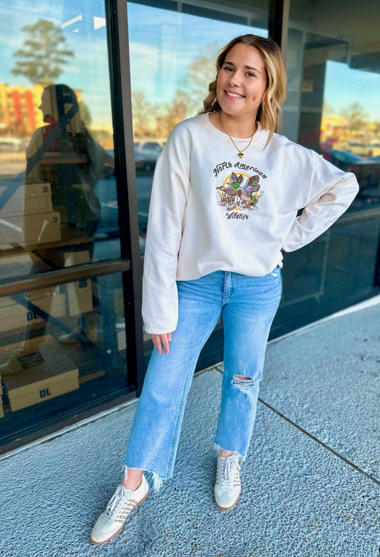 North American Wildlife Embroidered Sweatshirt