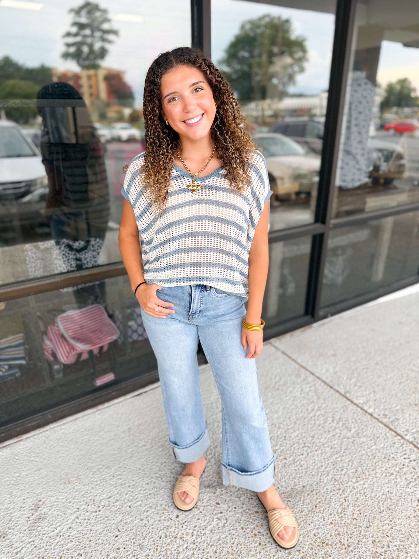 Oversized V Neck Sweater Top