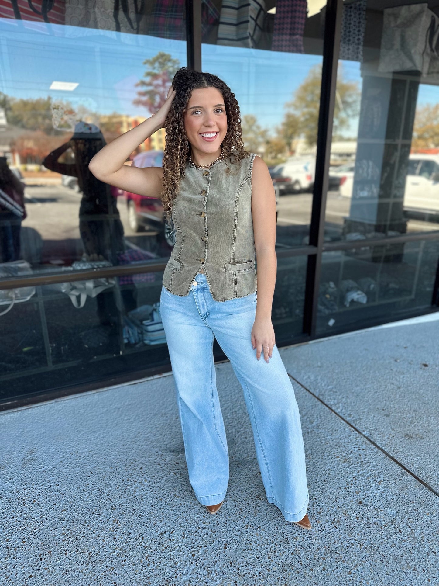 Talk To Me Top - Olive