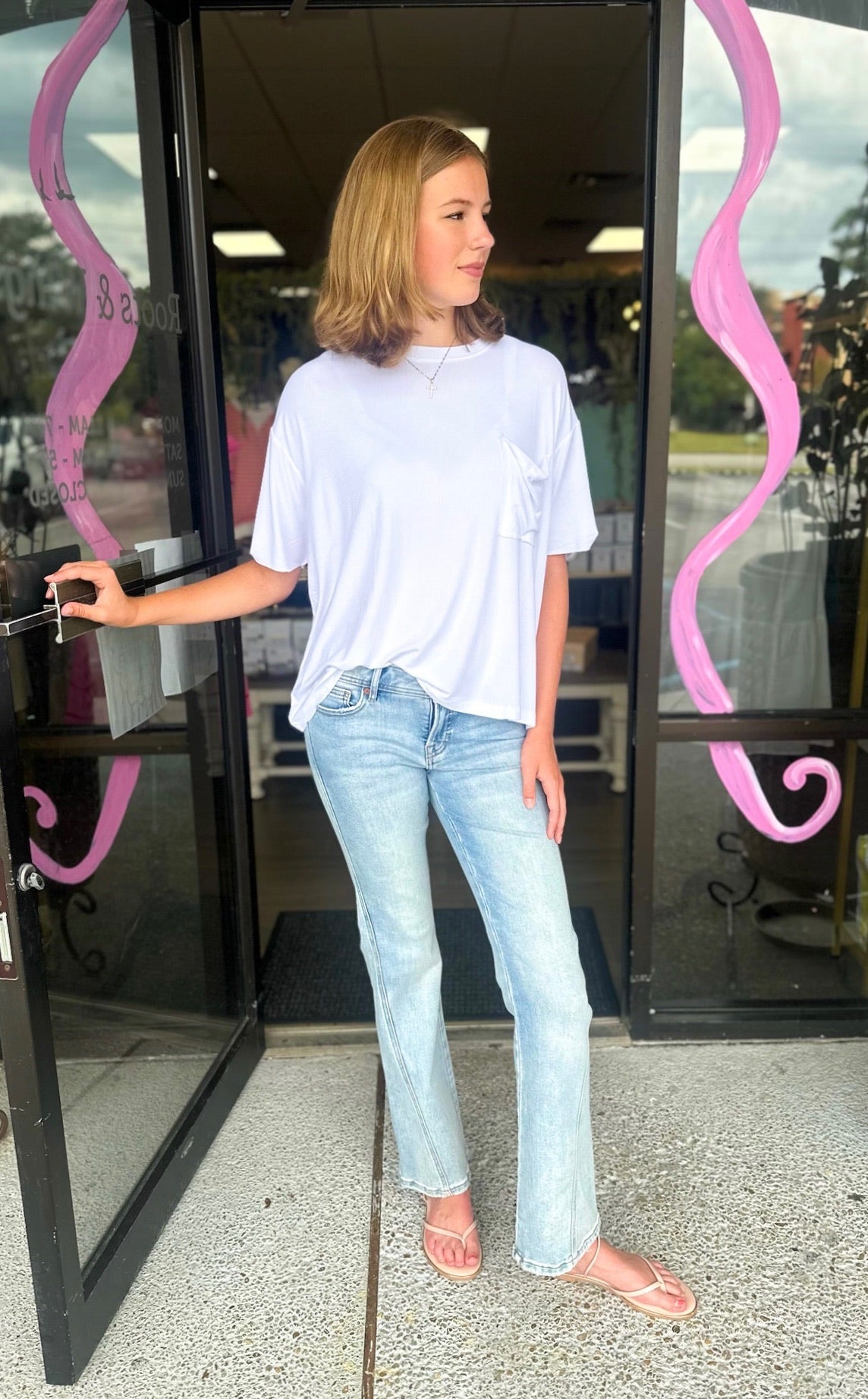 Side Seam Low Rise Denim