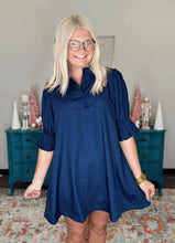 Load image into Gallery viewer, Pleated Dreams Dress- Navy
