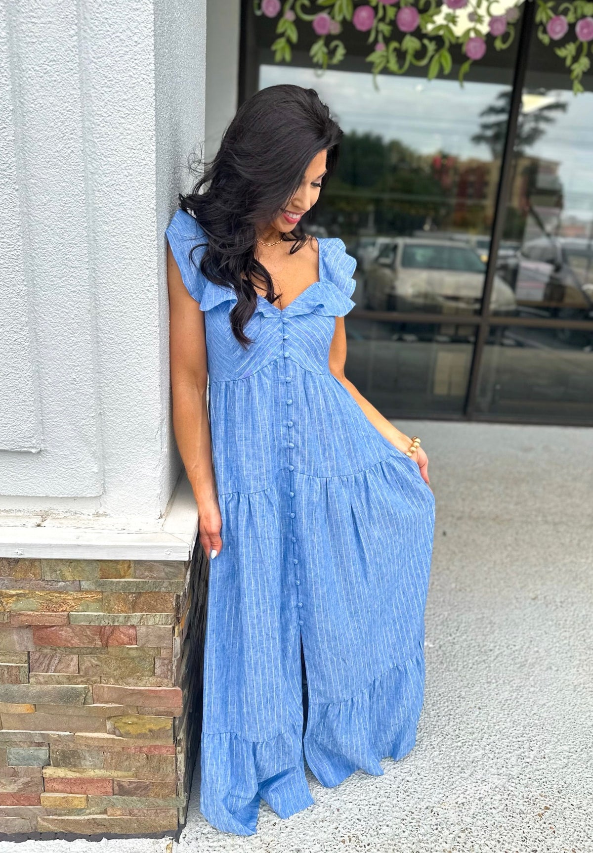 Ruffle Kiss Maxi - Chambray